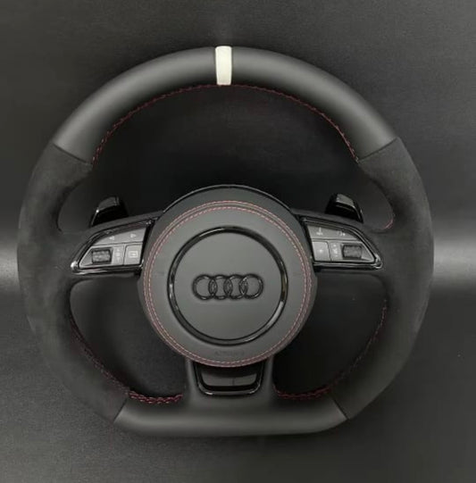 Audi S RS Steering Wheel – Leather – Paddle Shifters (Airbag + Buttons Included ) COMPLETE SET